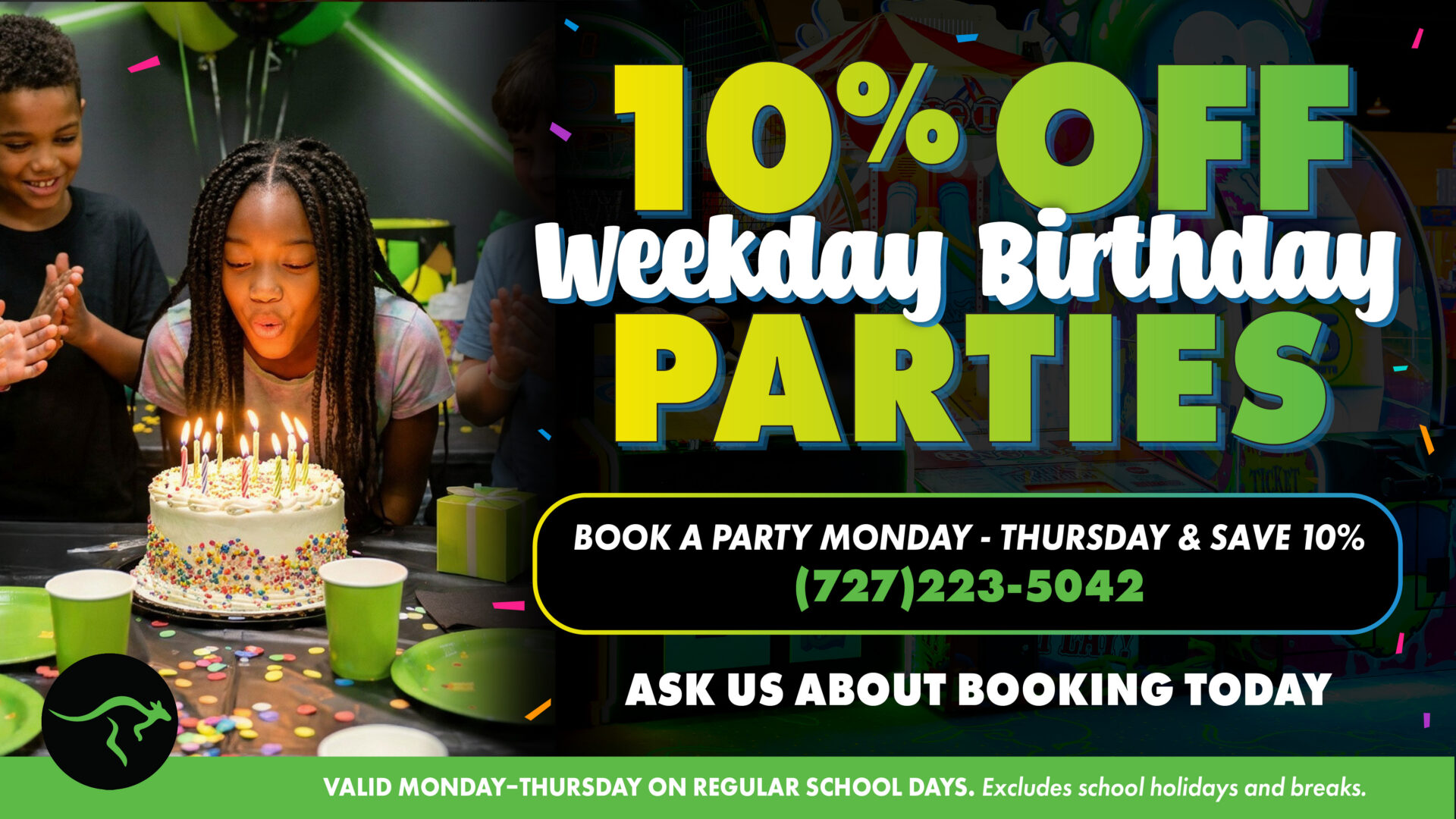 Save 10 percent on weekday birthday parties at Launch Clearwater