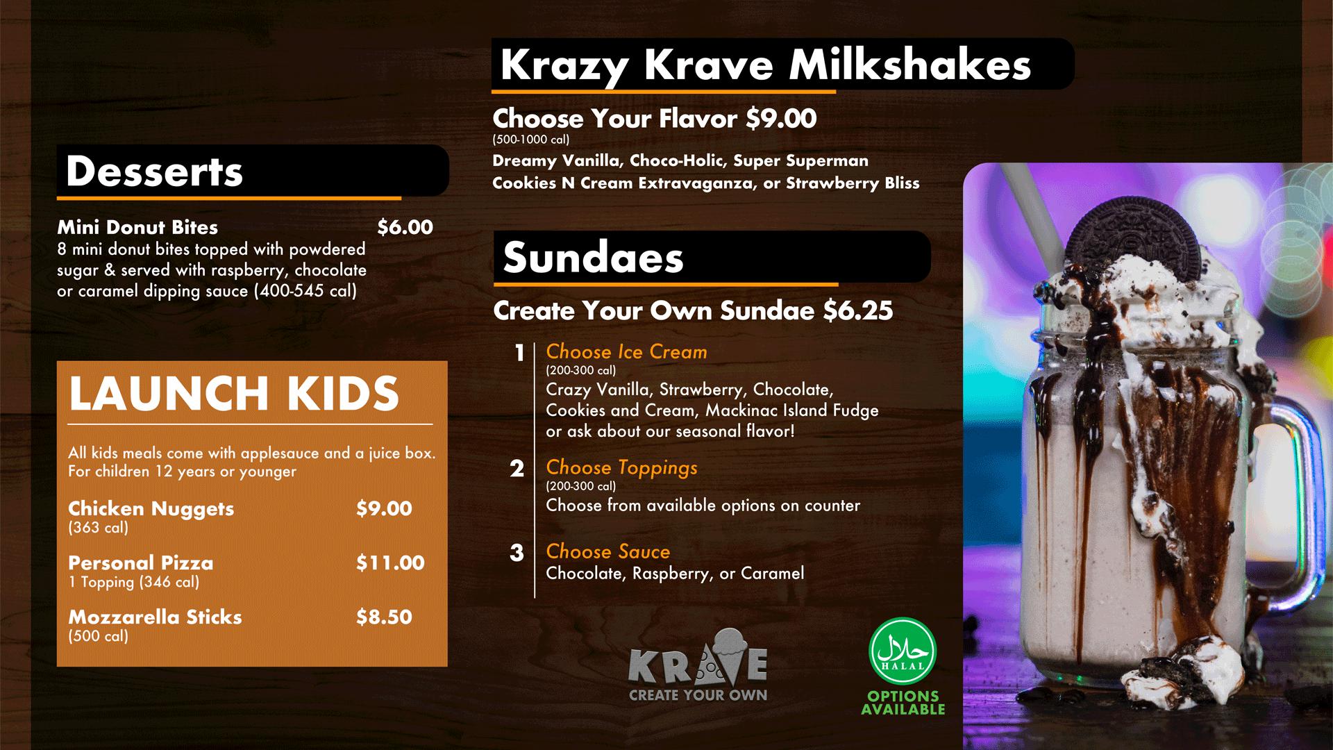 Krave desserts
